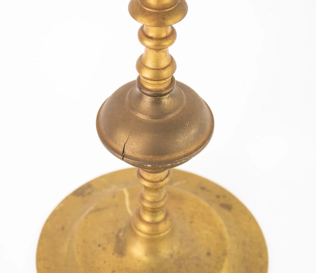 PAIR OF BRASS SEVEN LIGHT MENORAHS - 5