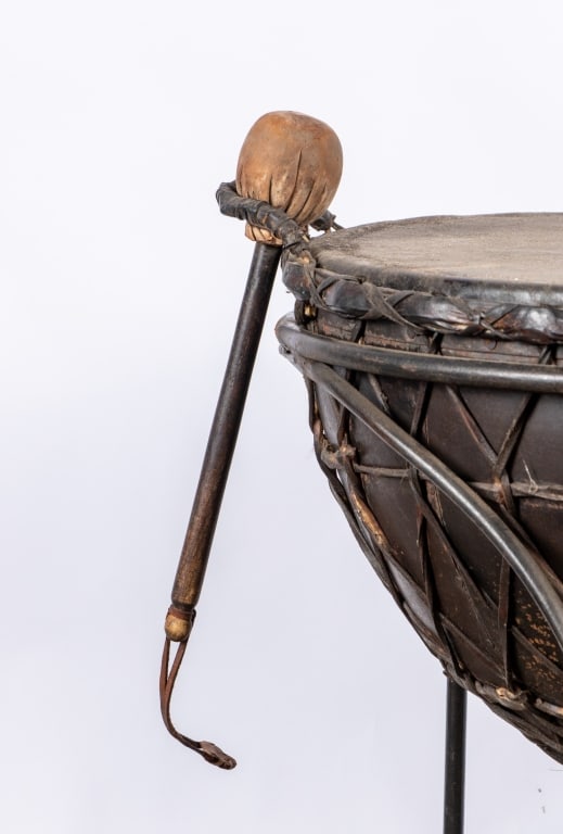 VINTAGE NAGARA DRUM COCKTAIL TABLE - 4