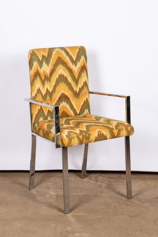 SET OF 6 CHROME CHAIRS WITH ZIGZAG PATTERN - 2