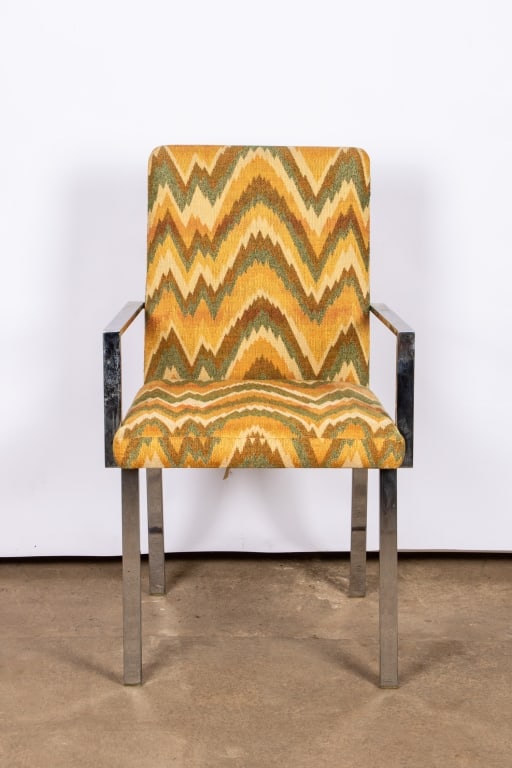 SET OF 6 CHROME CHAIRS WITH ZIGZAG PATTERN - 3