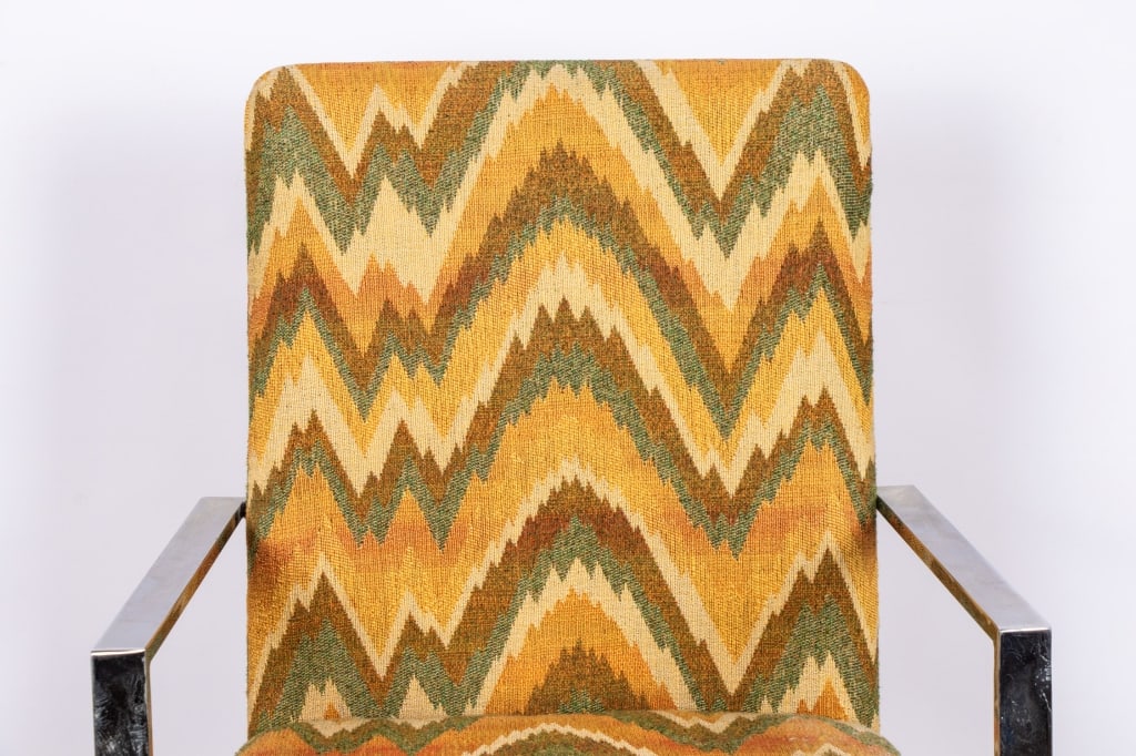 SET OF 6 CHROME CHAIRS WITH ZIGZAG PATTERN - 4