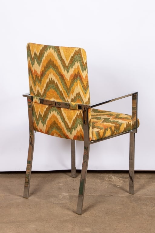 SET OF 6 CHROME CHAIRS WITH ZIGZAG PATTERN - 6