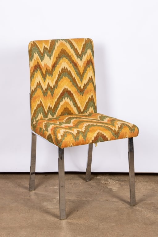 SET OF 6 CHROME CHAIRS WITH ZIGZAG PATTERN - 8