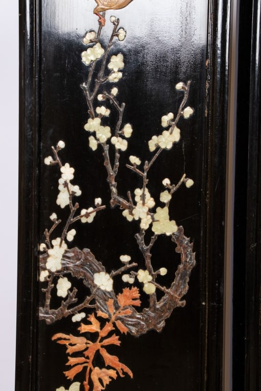 CHINESE 5 PANEL HARDSTONE STAGGERED SCREEN - 7