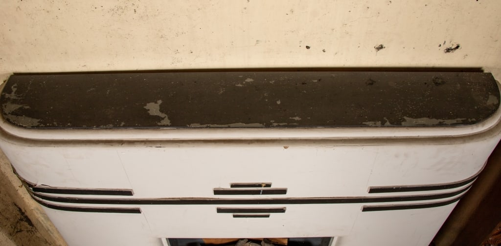 ART DECO STYLE FAUX FIREPLACE MANTLE - 6