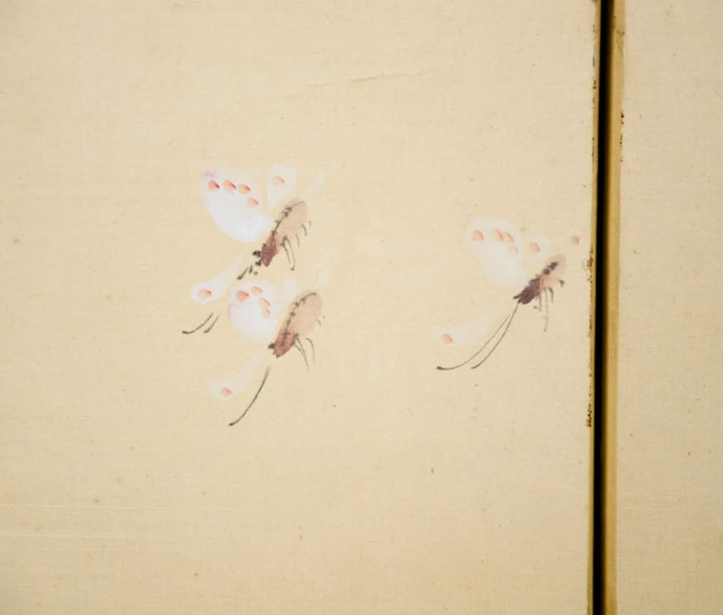 CHINESE HAND-PAINTED FLORAL BRANCH SCREEN - 6