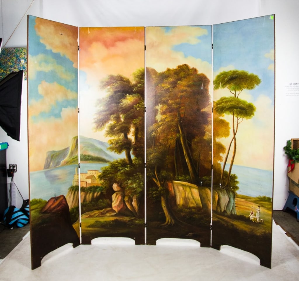 LARGE-HAND PAINTED ROOM DIVIDER - 2