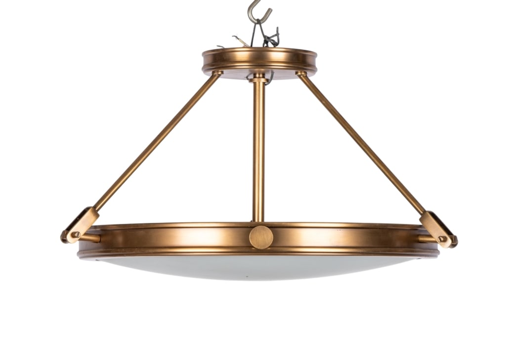 HINKLEY FROSTED GLASS CHANDELIER (1 of 6)