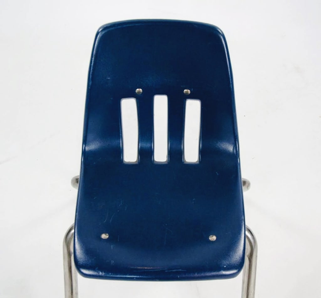 21 MID-CENTURY SCHOOL DESKS WITH CHAIRS - 12