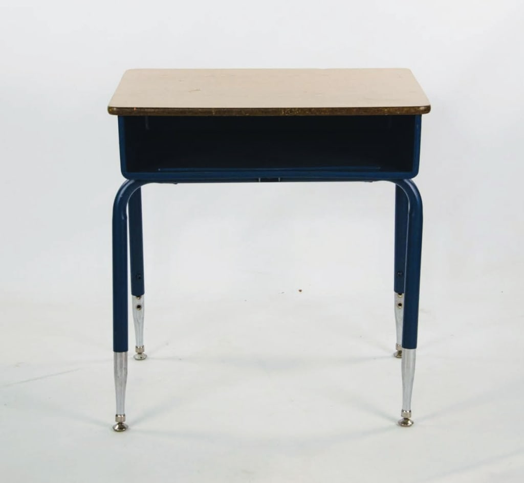 21 MID-CENTURY SCHOOL DESKS WITH CHAIRS - 4