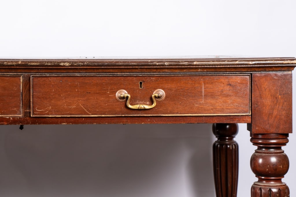 GEORGE III STYLE LEATHER TOP WRITING DESK - 4