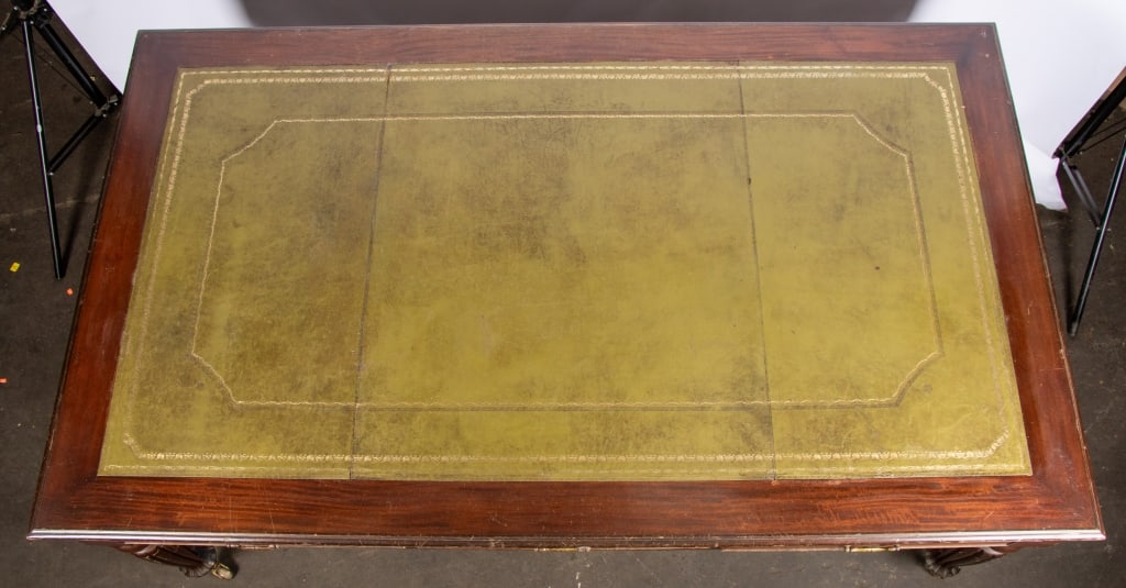 GEORGE III STYLE LEATHER TOP WRITING DESK - 7