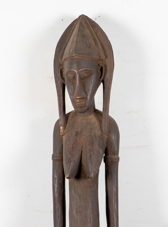 AFRICAN TRIBAL WOOD FEMALE SCULPTURE - 2