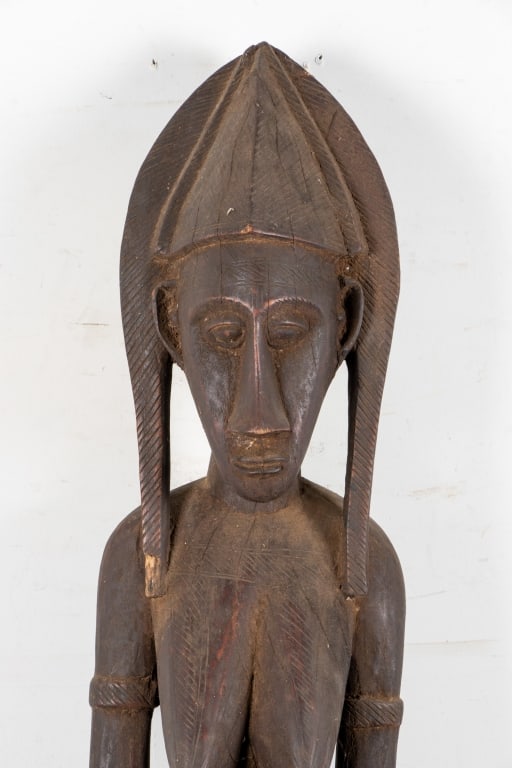 AFRICAN TRIBAL WOOD FEMALE SCULPTURE - 4