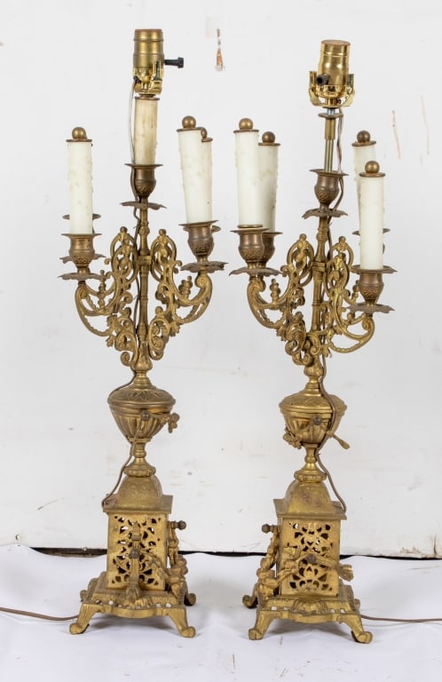 PAIR OF CONVERTED BOUILLOTTE TABLE LAMPS - 2