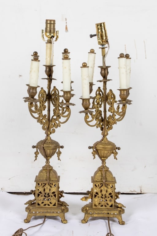 PAIR OF CONVERTED BOUILLOTTE TABLE LAMPS - 3