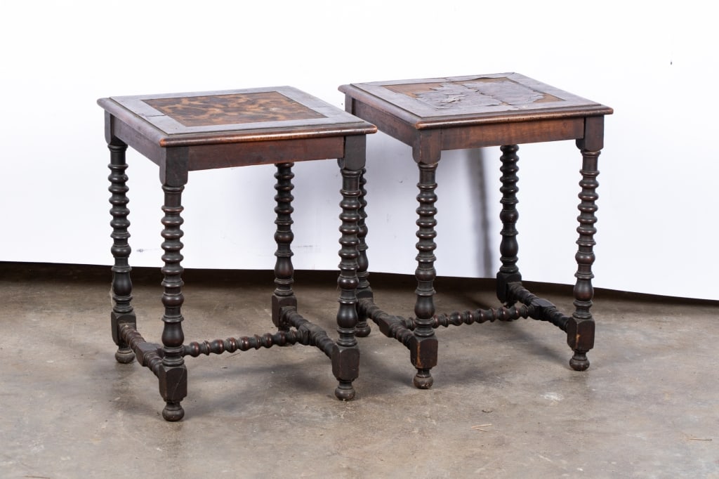 PAIR OF JACOBEAN STYLE OAK SIDE TABLES - 2