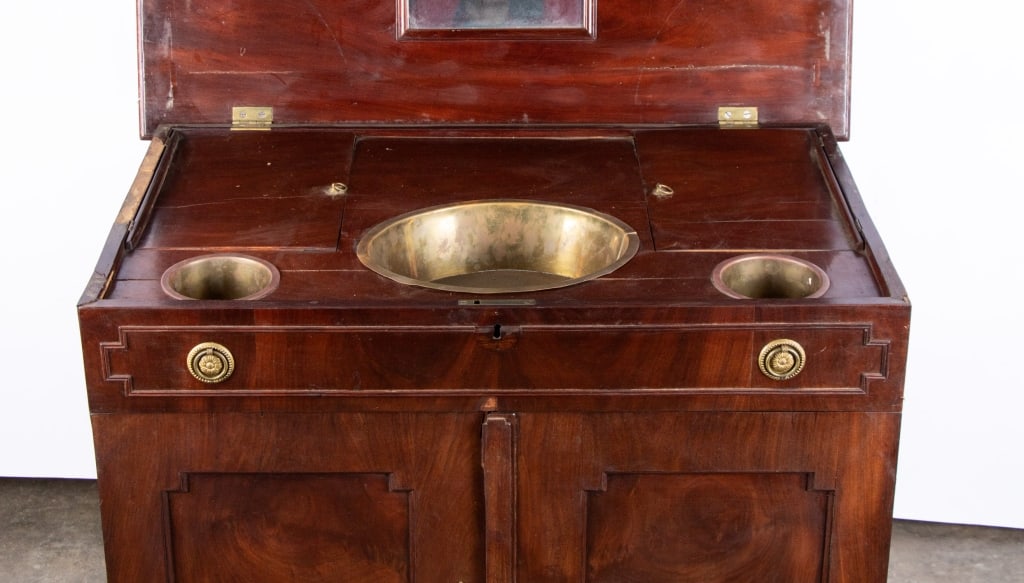 VICTORIAN MAHOGANY LIFT TOP WASHSTAND - 2