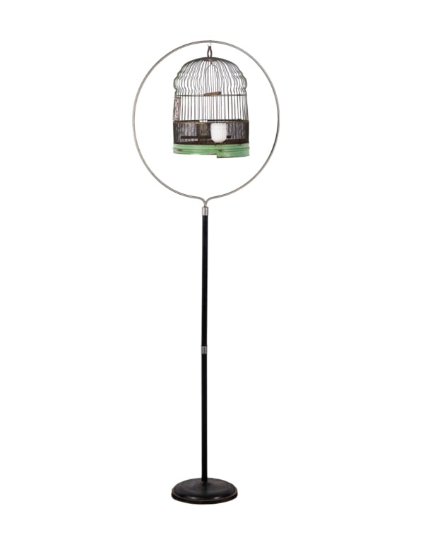 VINTAGE BIRD CAGE ON STAND (1 of 5)