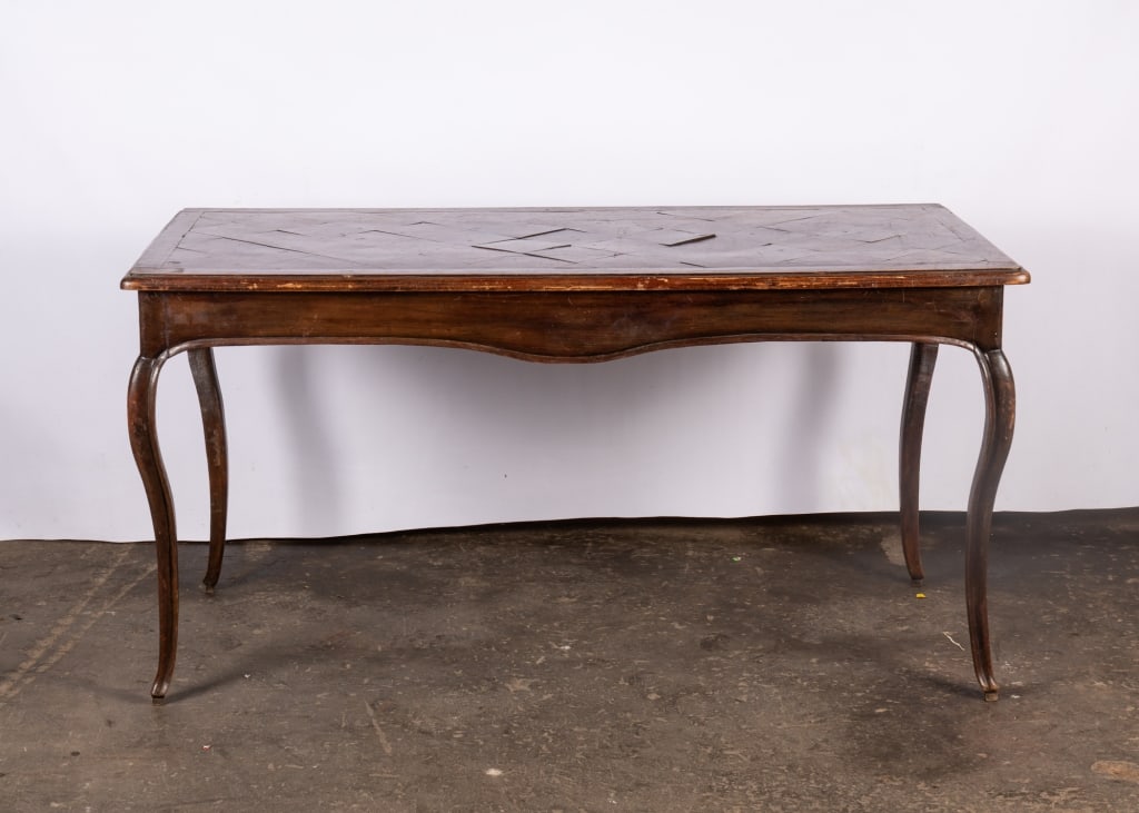 19TH C. LOUIS XIV STYLE TABLE WITH PARQUETRY TOP - 2