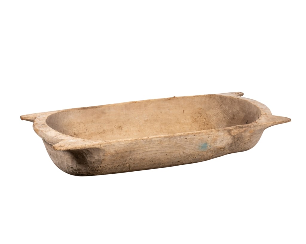 ANTIQUE PRIMITIVE SALTING TROUGH: Antique primitive salting trough. Approximate dimensions: h. 10", w. 54", d. 24" Disclaimer: Participating bidders must have a credit card on file with LiveAuctioneers in order for their bidding regis