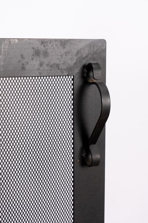 OETGEN DESIGN MODERN BLACK METAL FIRE SCREEN - 2