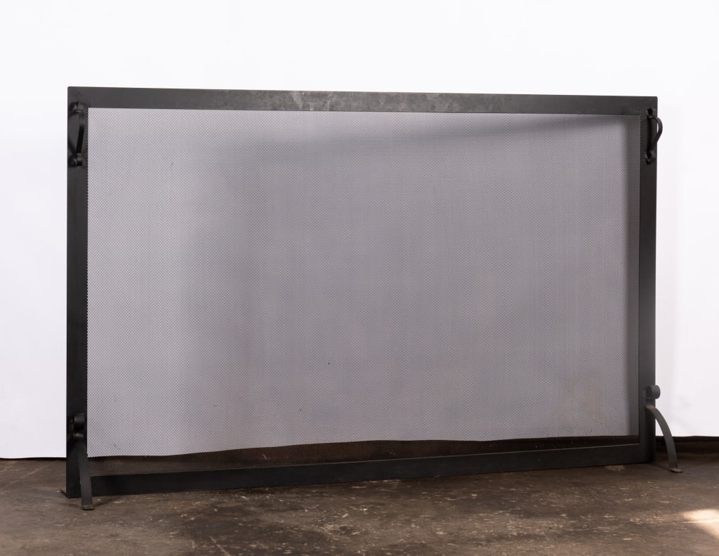 OETGEN DESIGN MODERN BLACK METAL FIRE SCREEN - 4