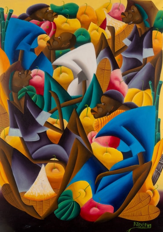 FRITZ JOSEPH, MARKET SCENE, ACRYLIC ON CANVAS - 4