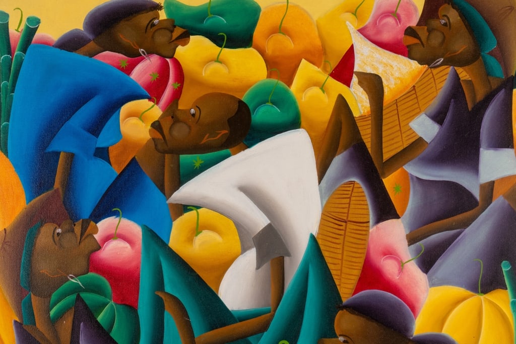 FRITZ JOSEPH, MARKET SCENE, ACRYLIC ON CANVAS - 5