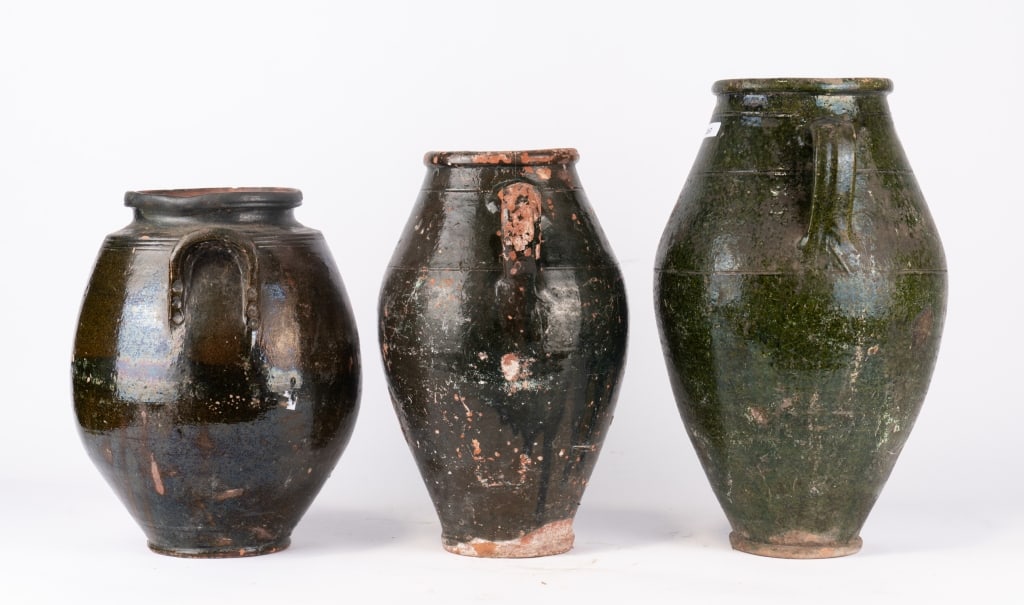THREE VINTAGE POTTERY VASES - 6