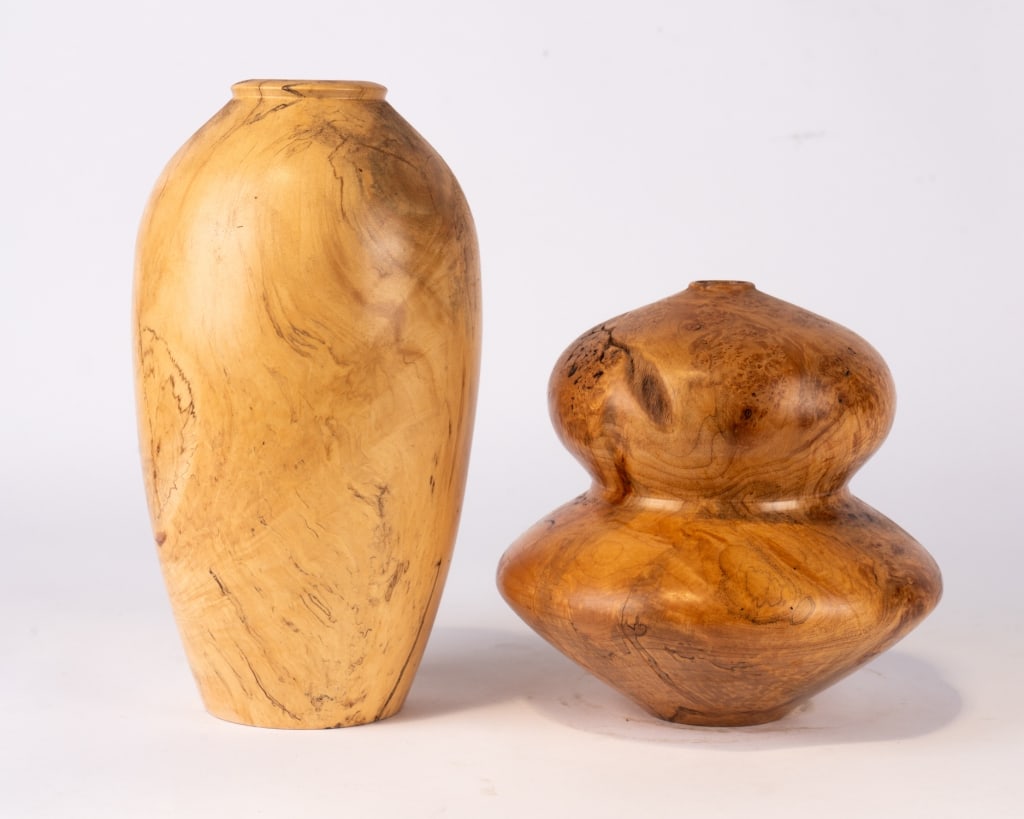 TWO MAPLE VASES BY BOB MILLER - 3