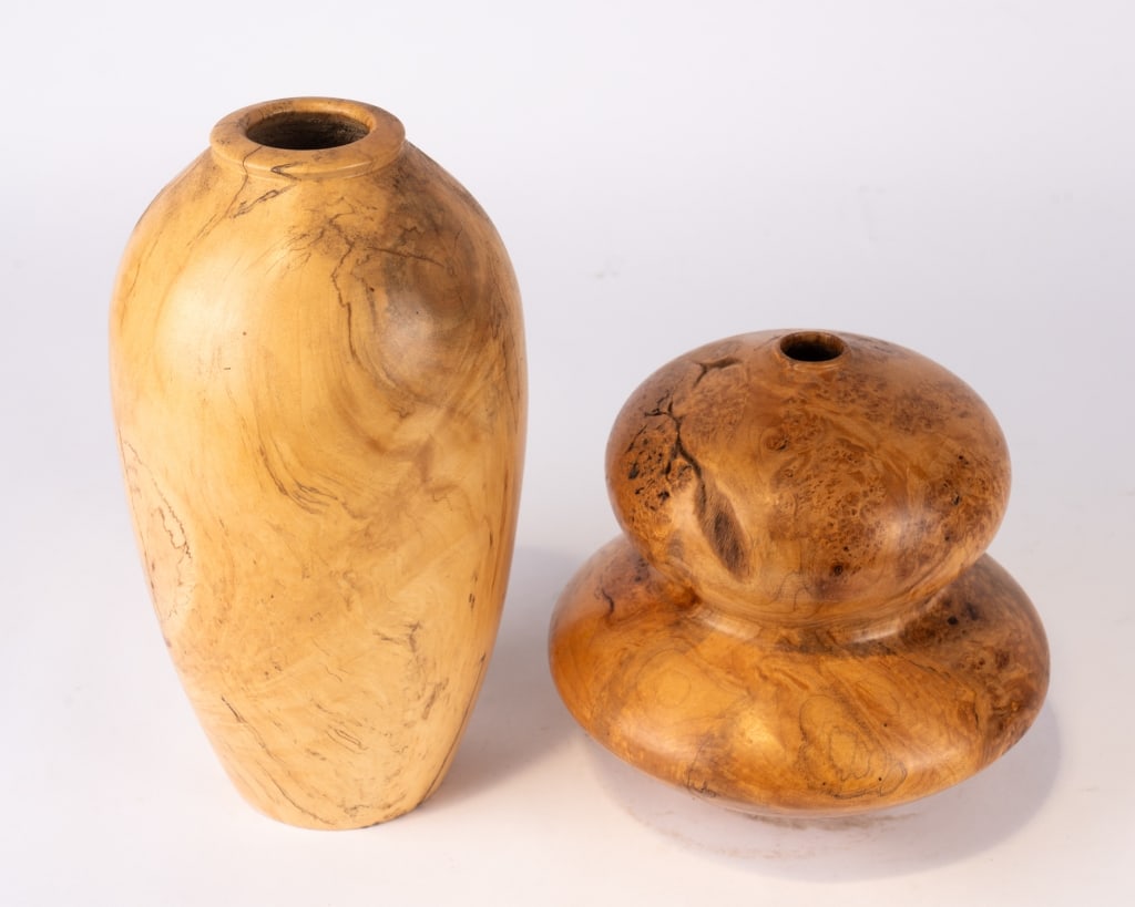TWO MAPLE VASES BY BOB MILLER - 4