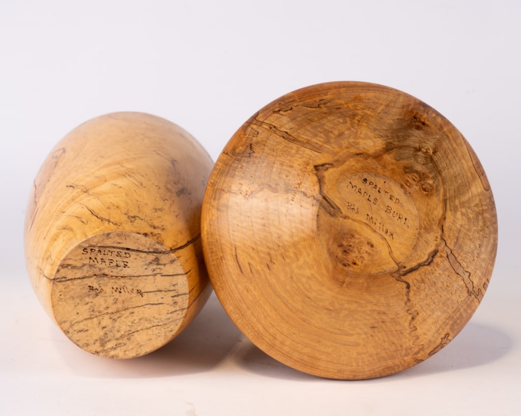 TWO MAPLE VASES BY BOB MILLER - 5