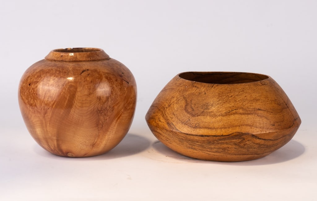 TWO SILVER BURL MAPLE VESSELS BY D. GOINS - 3