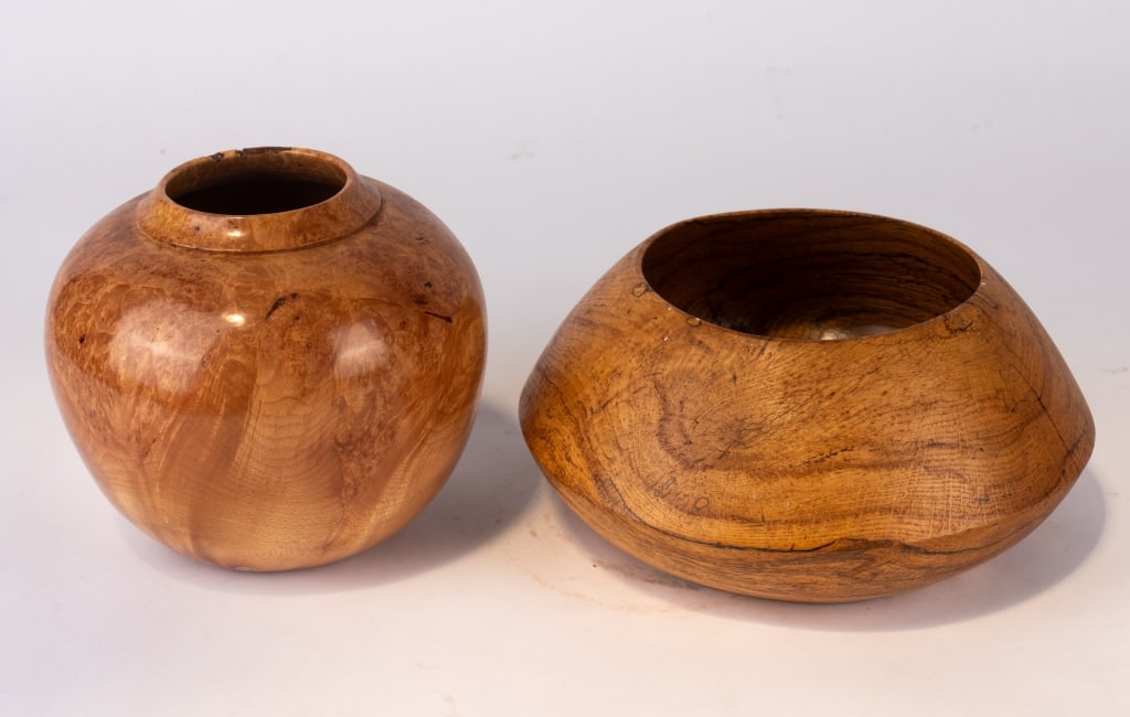 TWO SILVER BURL MAPLE VESSELS BY D. GOINS - 4