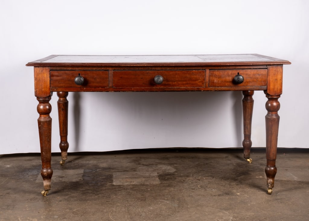 19TH C. ENGLISH MAHOGANY LIBRARY TABLE/DESK - 2