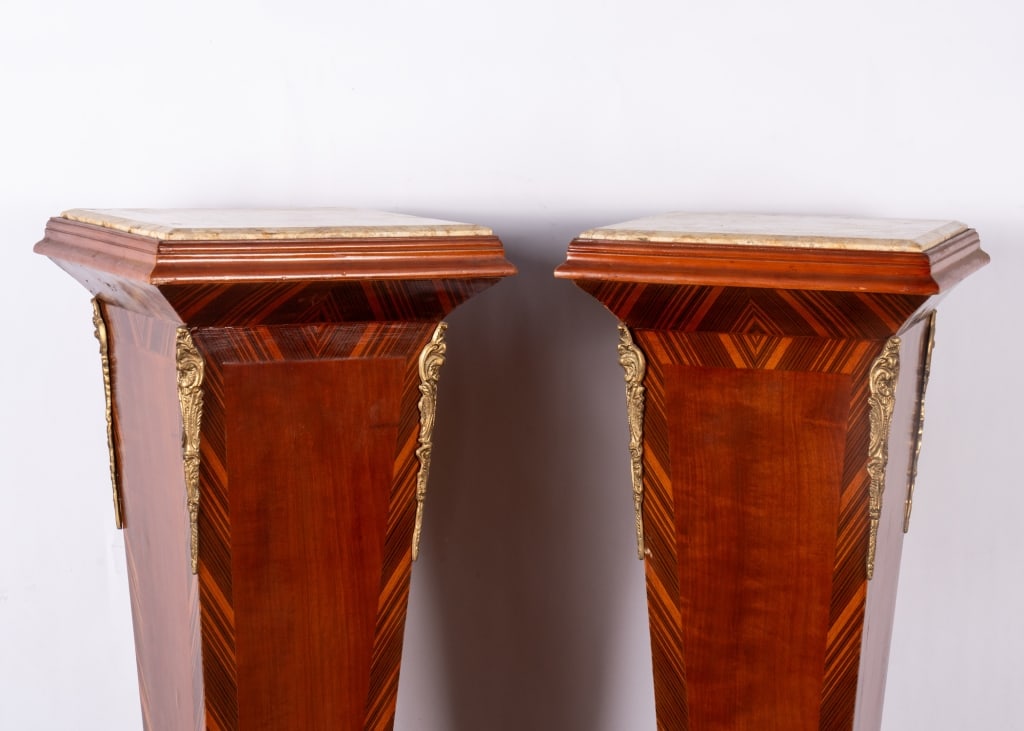 PAIR OF ART DECO MARBLE TOP PEDESTALS - 2