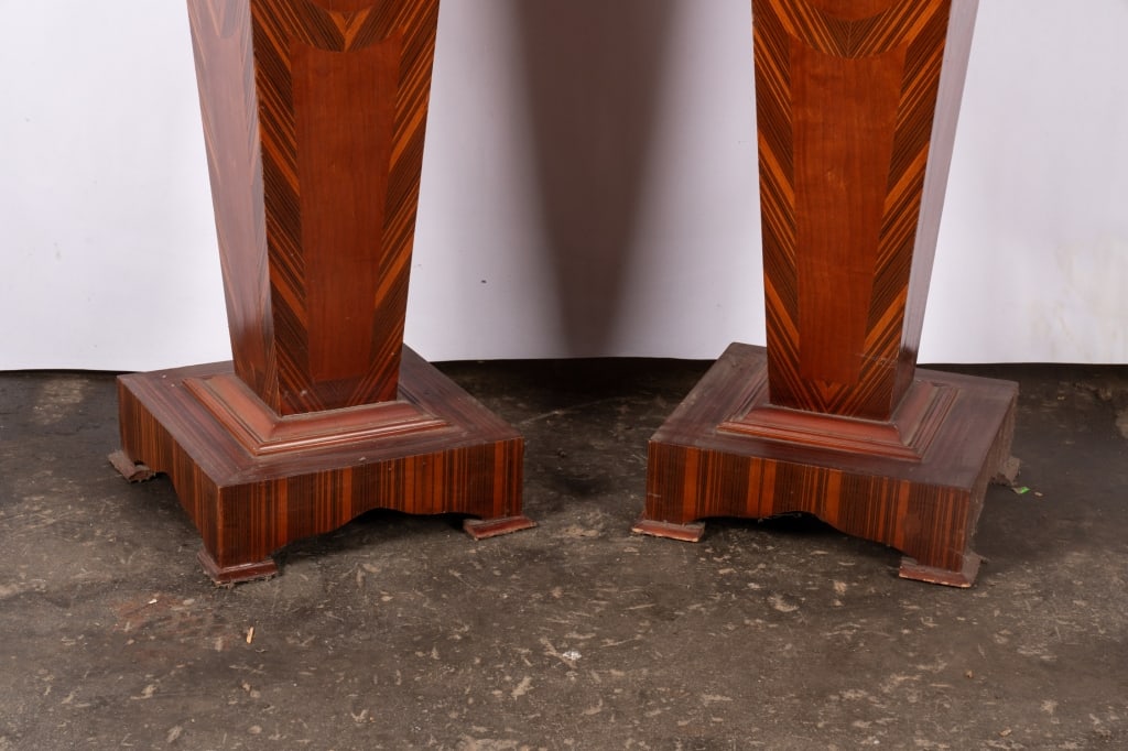 PAIR OF ART DECO MARBLE TOP PEDESTALS - 3