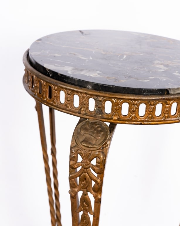 ITALIAN BRASS & MARBLE ACCENT TABLE - 3