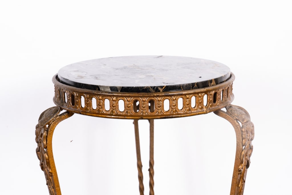 ITALIAN BRASS & MARBLE ACCENT TABLE - 4