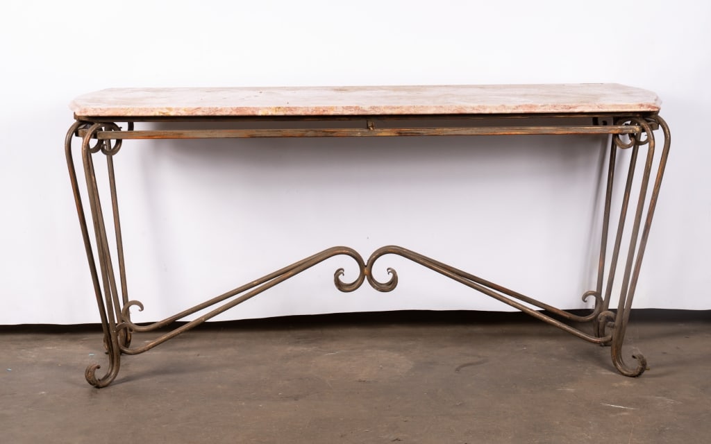 IRON MARBLE TOP CONSOLE TABLE - 2