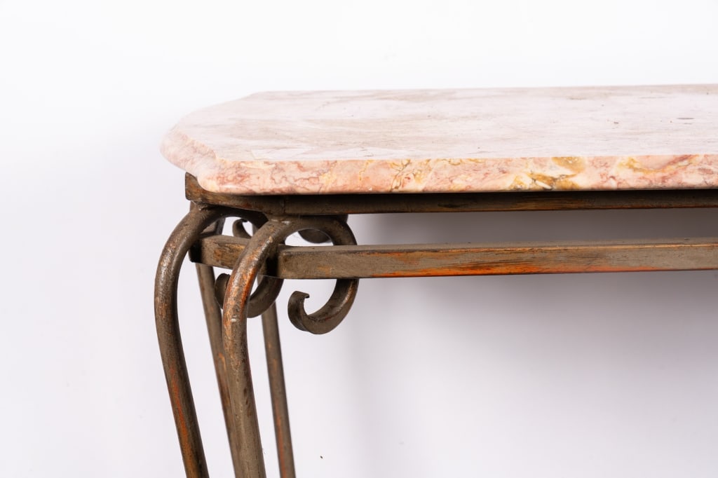 IRON MARBLE TOP CONSOLE TABLE - 4