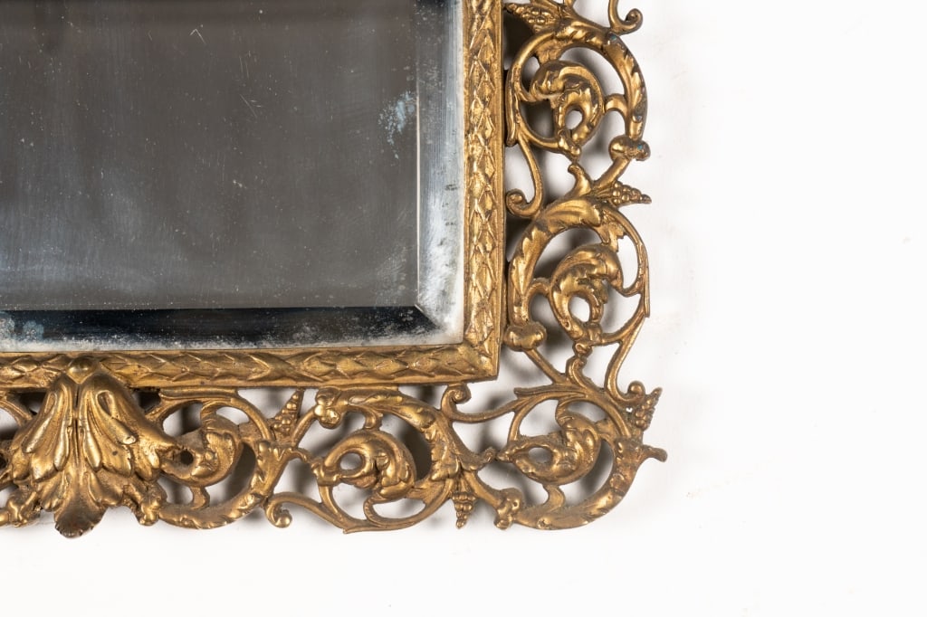 TWO NEOCLASSICAL STYLE ORNATE BRONZE WALL MIRRORS - 4