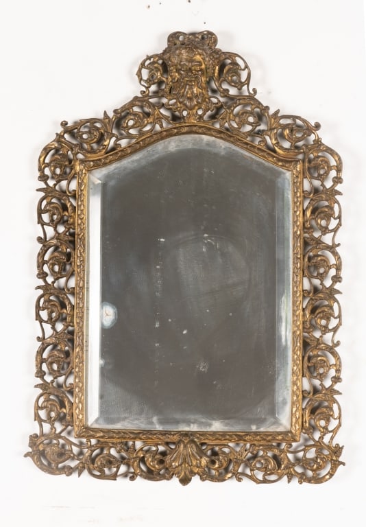 TWO NEOCLASSICAL STYLE ORNATE BRONZE WALL MIRRORS - 5