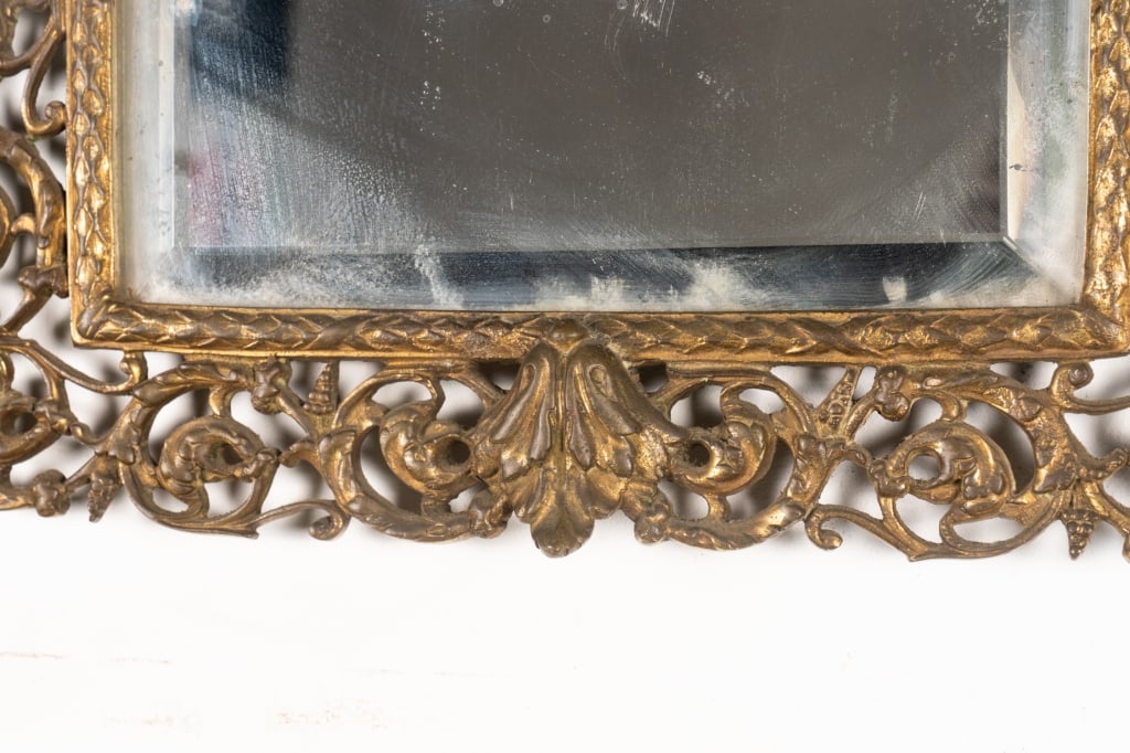 TWO NEOCLASSICAL STYLE ORNATE BRONZE WALL MIRRORS - 7