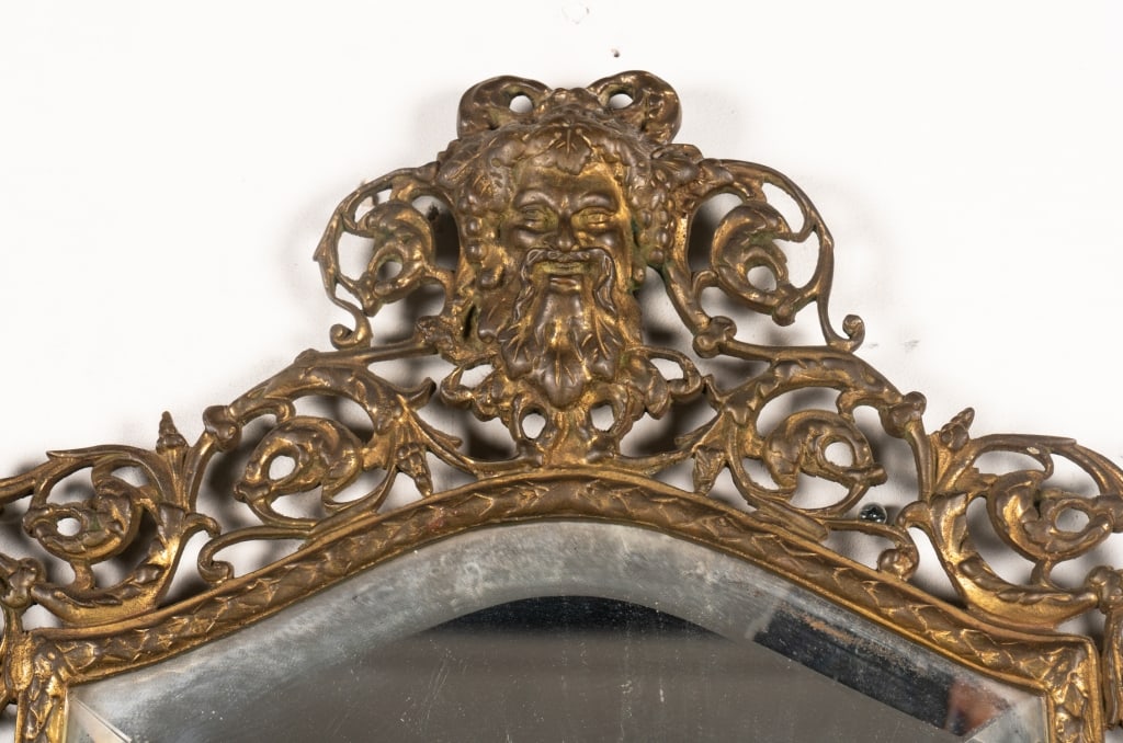TWO NEOCLASSICAL STYLE ORNATE BRONZE WALL MIRRORS - 8