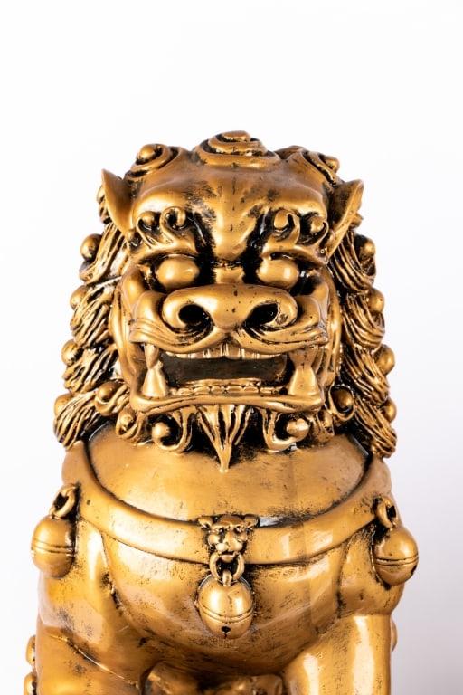 PAIR OF CHINESE FIBERGLASS BEIJING LIONS/FOO DOGS - 3