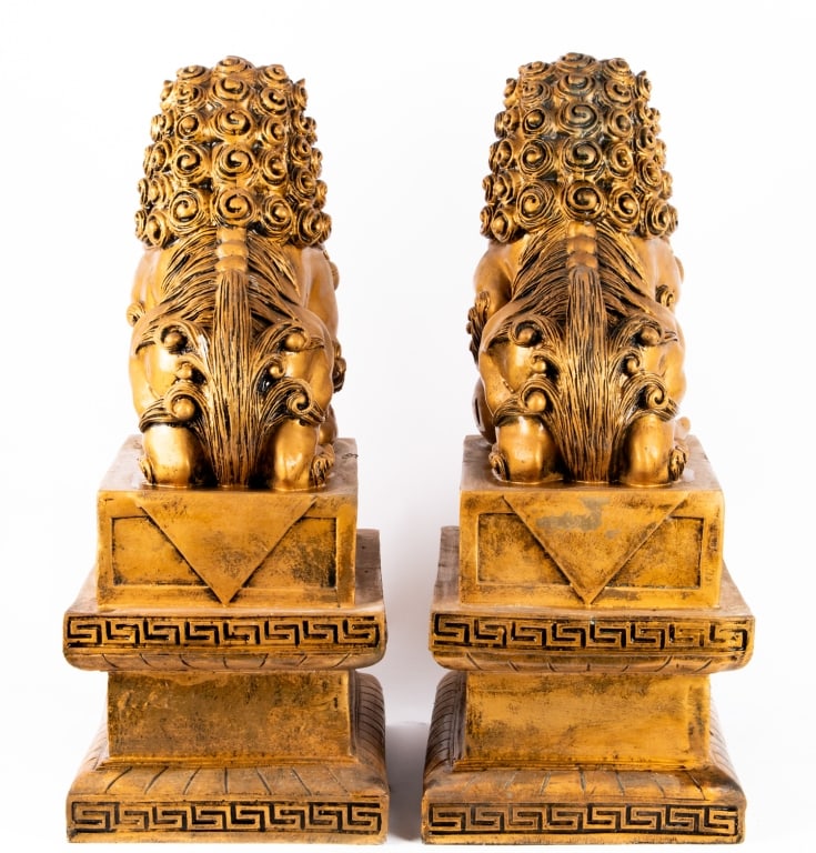 PAIR OF CHINESE FIBERGLASS BEIJING LIONS/FOO DOGS - 5