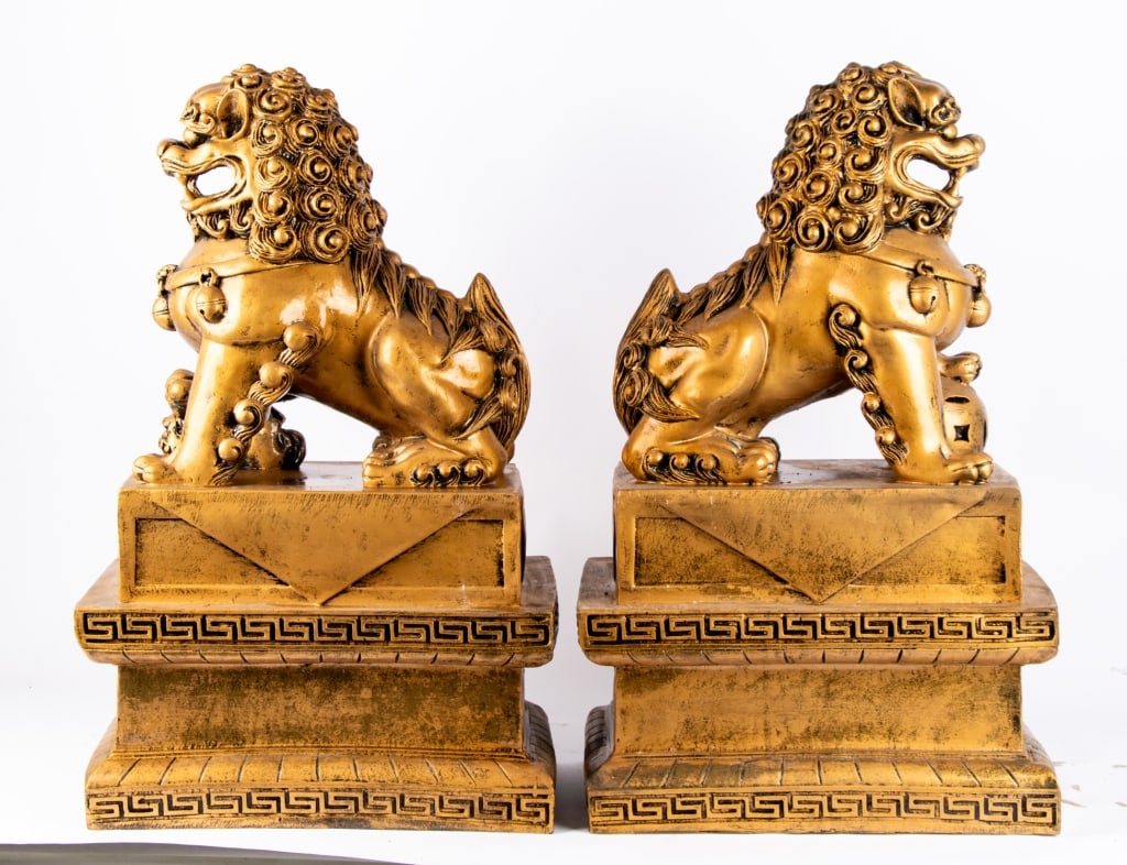 PAIR OF CHINESE FIBERGLASS BEIJING LIONS/FOO DOGS - 6