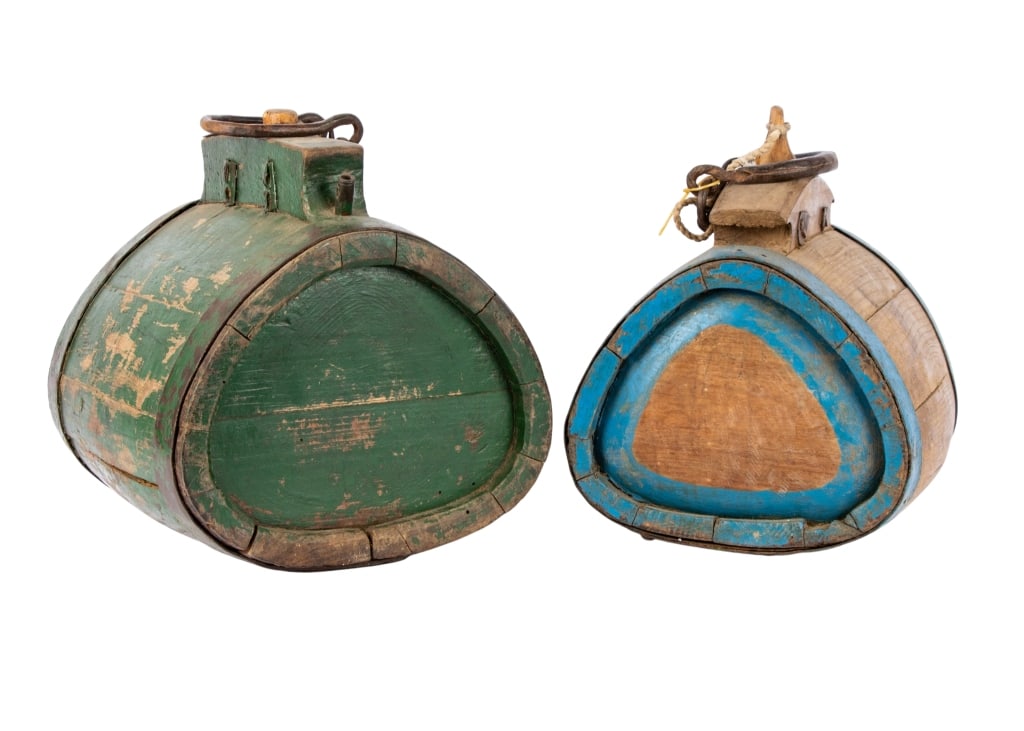 TWO ANTIQUE CHINESE WOOD KEGS OR CASKS (1 of 5)